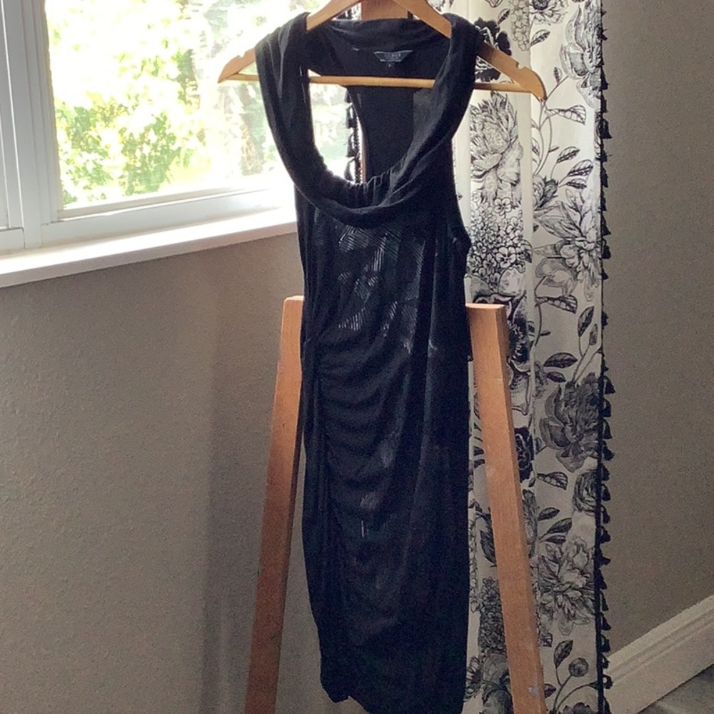 Guess Black Cowl Neck Midi Dress